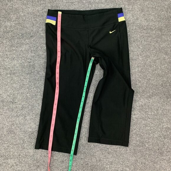 Nike Dri Fit Capri Leggings Women S Small Black Pull On Stretch Cropped Athletic - Picture 9 of 12